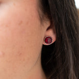 Jamy Earrings ~ Garnet hydro ~ 18k Gold Plated or Silver Plated~ ME181