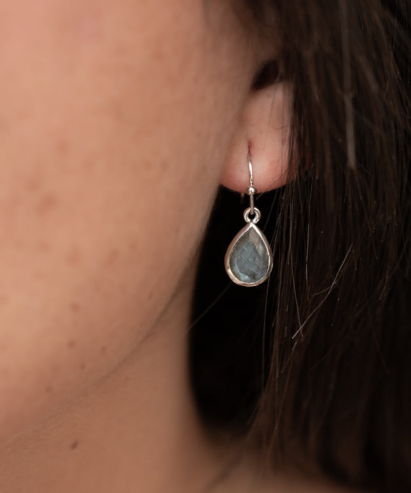 Ariel Earrings ~ Labradorite ~ 18k Gold Plated or Silver Plated ~ ME015