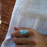 Larimar Ring ~ Sterling Silver 925 ~ MR265