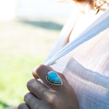 Larimar Ring ~ Sterling Silver 925 ~ MR265
