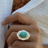 Gaby Ring ~ Turquoise ~ Sterling Silver 925 ~ MR281