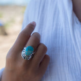 Jand Ring ~ Turquoise ~ Sterling Silver 925 ~ SMR172