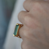 Carine Ring ~ Green Amethyst Hydro ~ 18k Gold Plated ~MR343