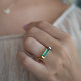 Carine Ring ~ Green Amethyst Hydro ~ 18k Gold Plated ~MR343