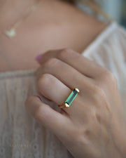 Carine Ring ~ Green Amethyst Hydro ~ 18k Gold Plated ~MR343 - Maresia Jewelry