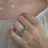 Carine Ring ~ Green Amethyst Hydro ~ 18k Gold Plated ~MR343