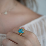 Copper Turquoise Ring ~ 18k Gold Plated ~ MR356