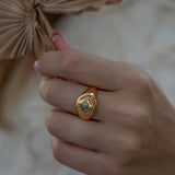 Liz Turquoise  Ring ~ 18k Gold Plated ~ MR358