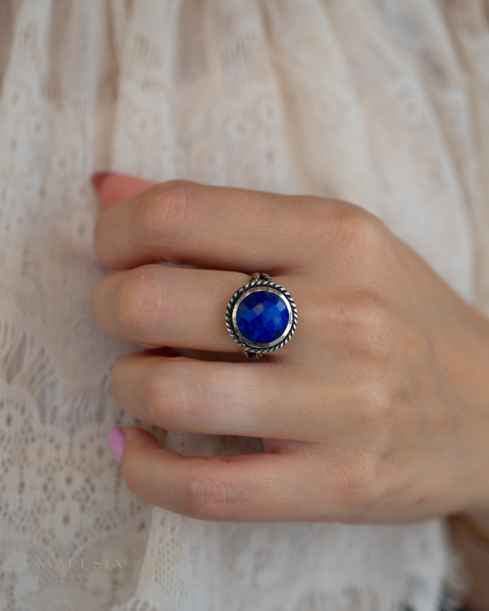 Lapis Lazuli Ring ~ Sterling Silver 925 ~ MR340 - Maresia Jewelry