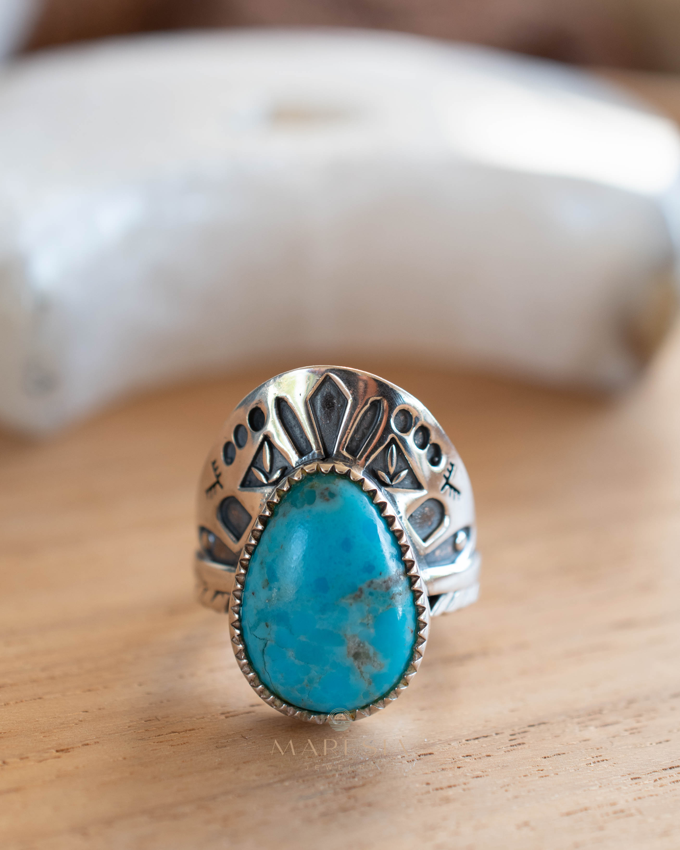 Jand Ring ~ Turquoise ~ Sterling Silver 925 ~ SMR172 - Maresia Jewelry