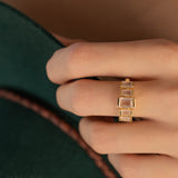 Zaya Rose Quartz Ring ~ 18k Gold Plated ~ MR337