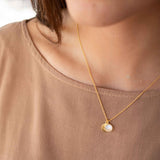Iolite hydro, Moonstone, Aqua Chalcedony or Labradorite & CZ Necklace ~ Gold Plated 18k ~ MN127