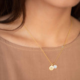 Iolite hydro, Moonstone, Aqua Chalcedony or Labradorite & CZ Necklace ~ Gold Plated 18k ~ MN127