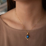 Moonstone, Labradorite, Larimar or Turquoise Pendant ~ Gold Plated over Sterling Silver ~ MN171A