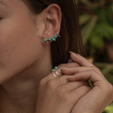 Ear Climber Earrings ~ Sterling Silver ~ Copper Turquoise ~ ME165