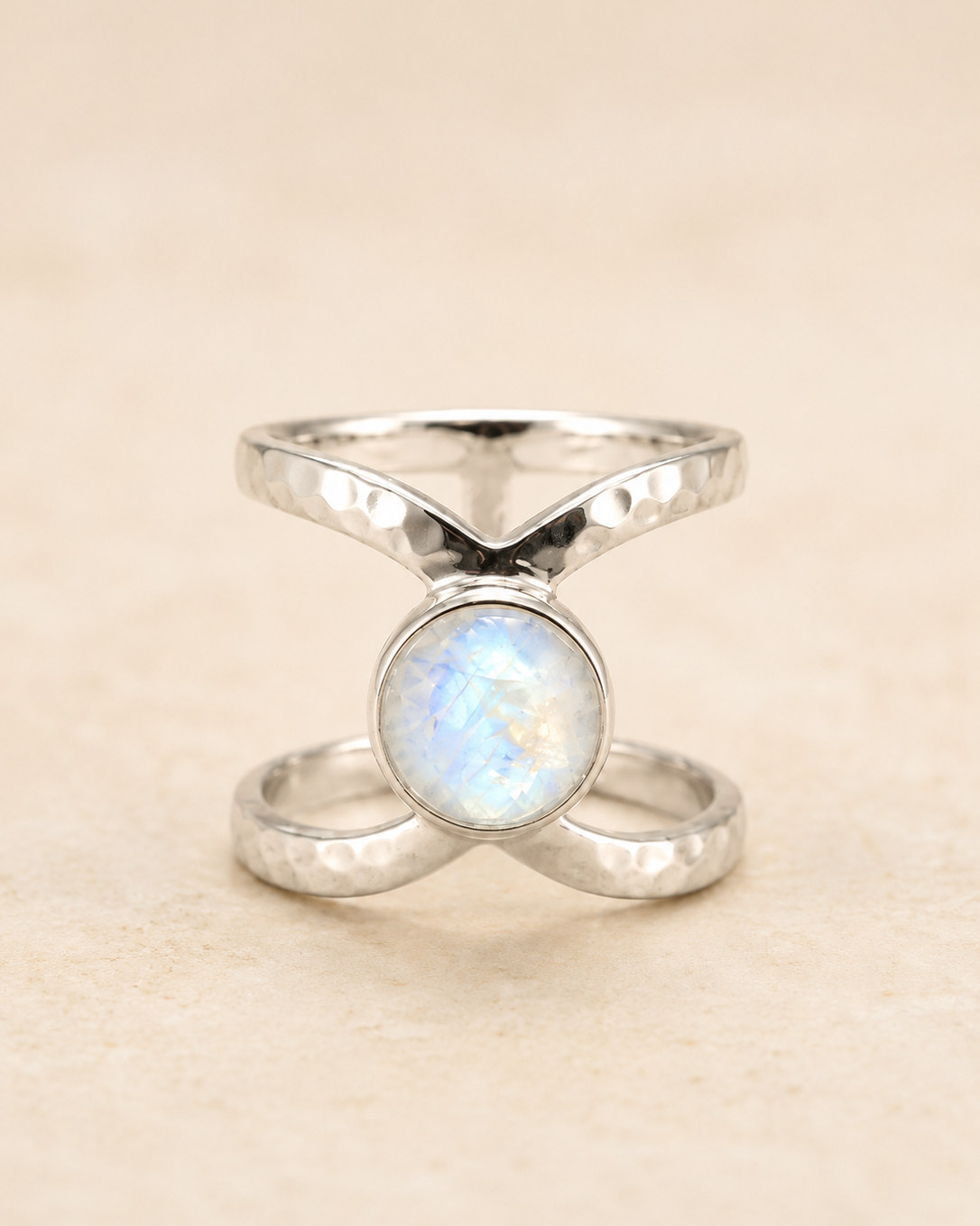 Honolulu Double Band Ring ~ Moonstone ~ Sterling Silver 925 ~ MR002 - Maresia Jewelry