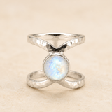 Honolulu Double Band Ring ~ Moonstone ~ Sterling Silver 925 ~ MR002 - Maresia Jewelry