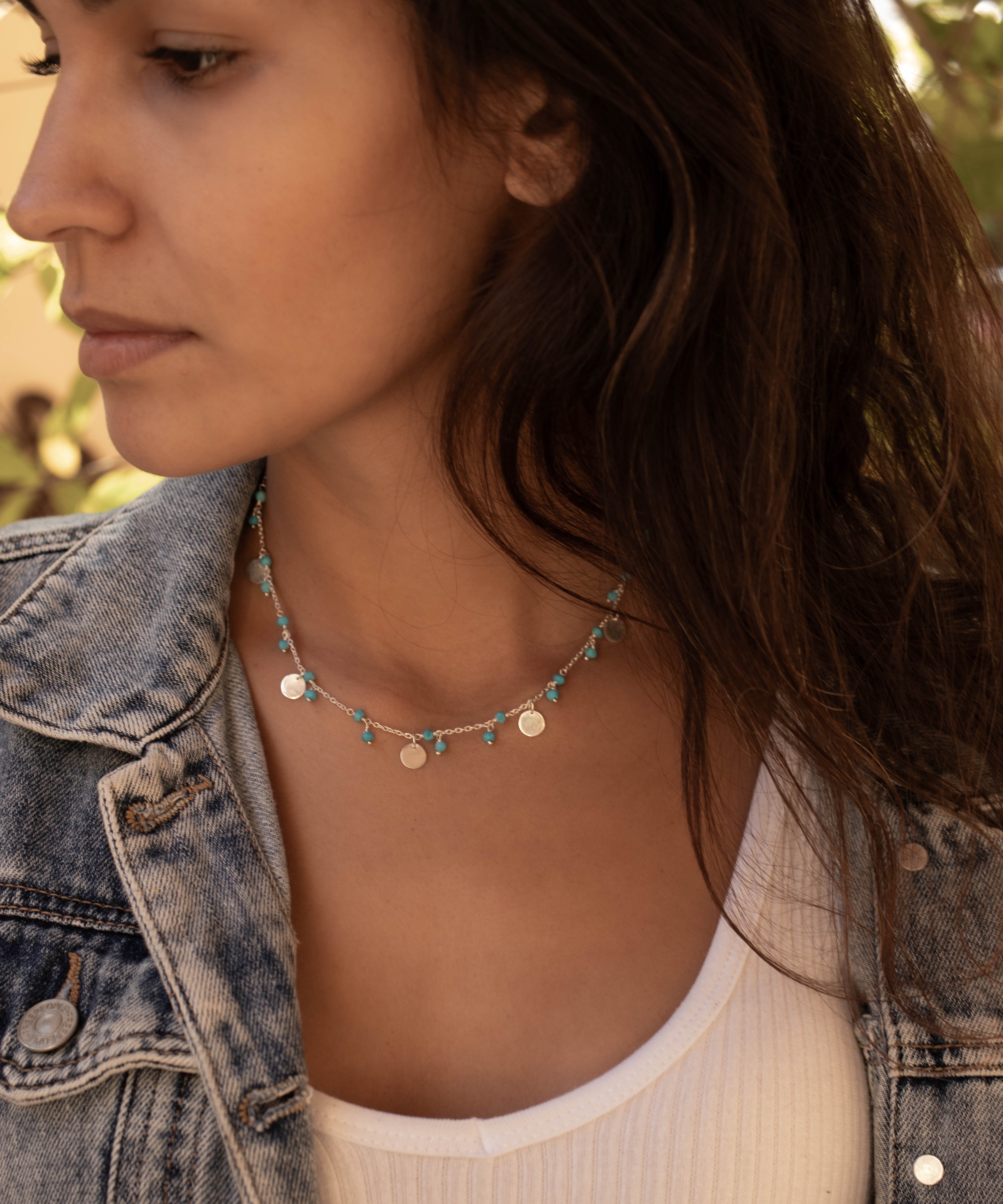 Turquoise Necklace ~ Sterling Silver 925 ~ MN005A - Maresia Jewelry