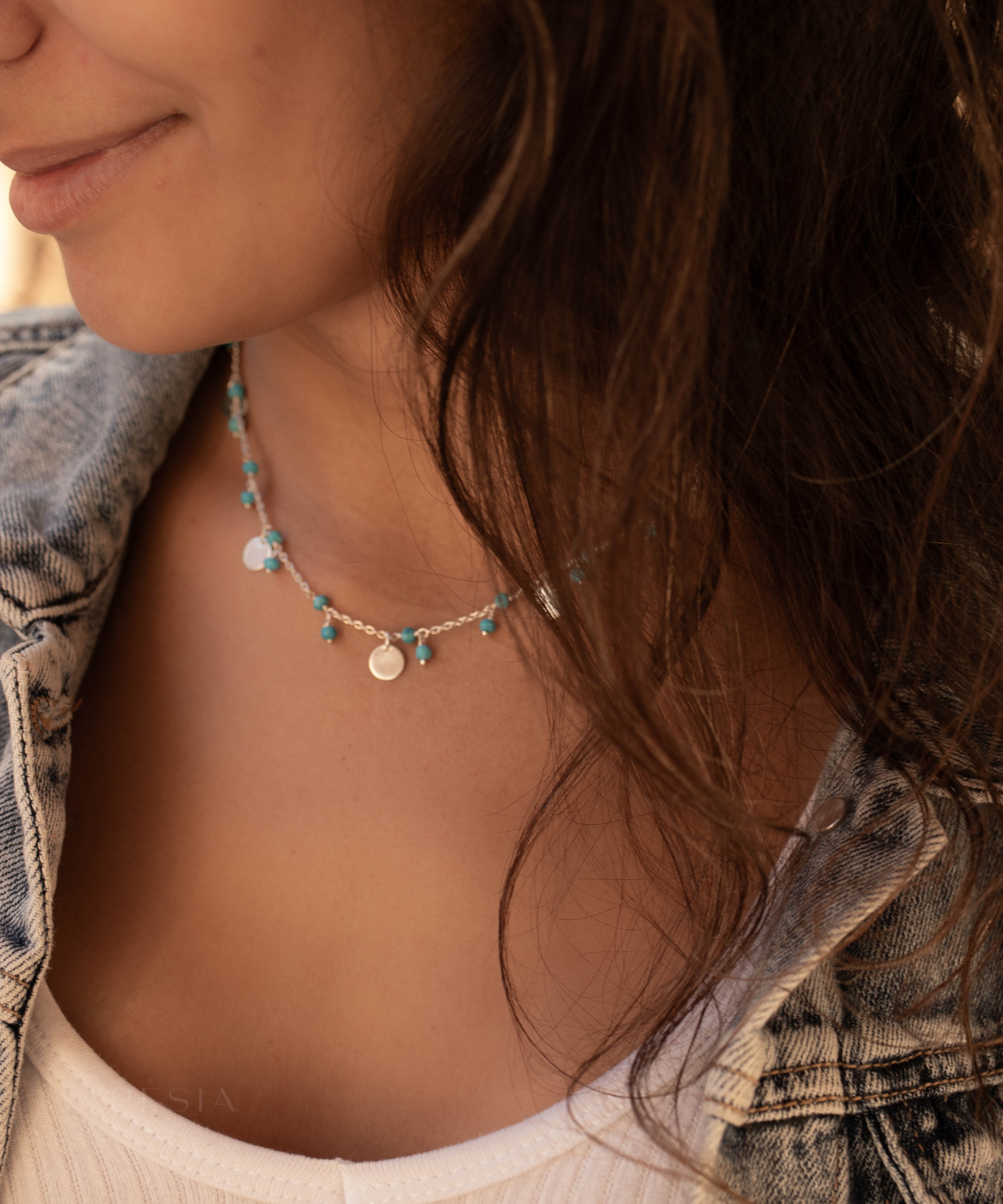 Turquoise Necklace ~ Sterling Silver 925 ~ MN005A - Maresia Jewelry
