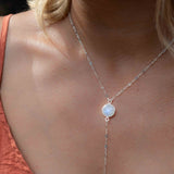Labradorite or Moonstone Necklace ~ Sterling Silver 925 or Gold Filled ~ Y Necklace ~ Jewelry ~ Minimalist ~ Handmade~ Delicate MN013