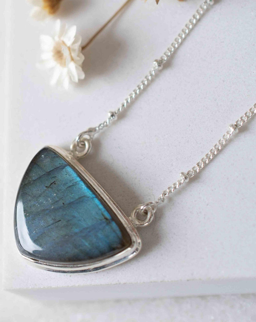 Labradorite half moon Necklace ~ Sterling Silver 925 ~Jewelry ~ Gift For Her ~ Minimalist~ Handmade~ Thin Chain~ Delicate ~Layered ~ MN090