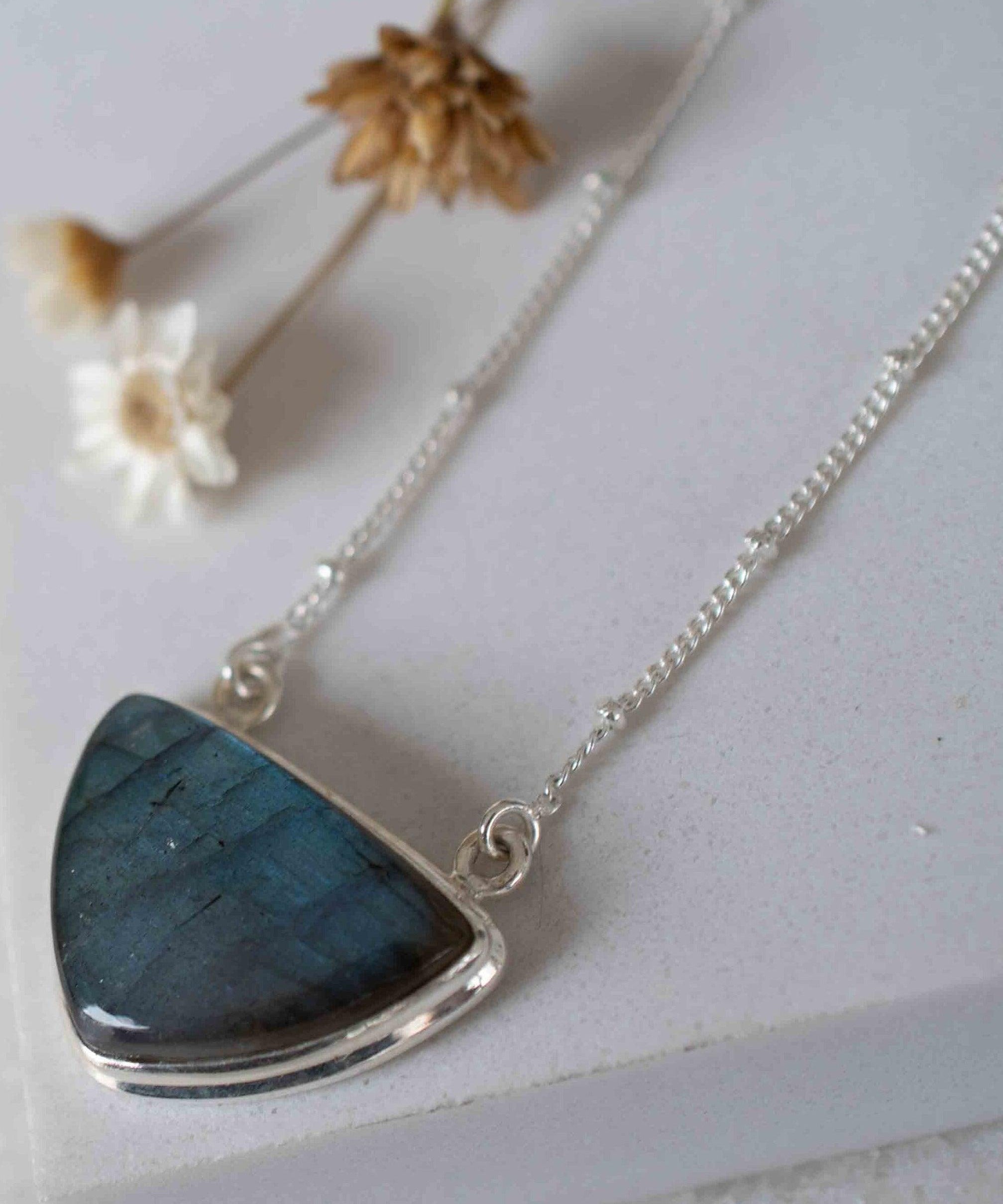 Labradorite half moon Necklace ~ Sterling Silver 925 ~Jewelry ~ Gift For Her ~ Minimalist~ Handmade~ Thin Chain~ Delicate ~Layered ~ MN090