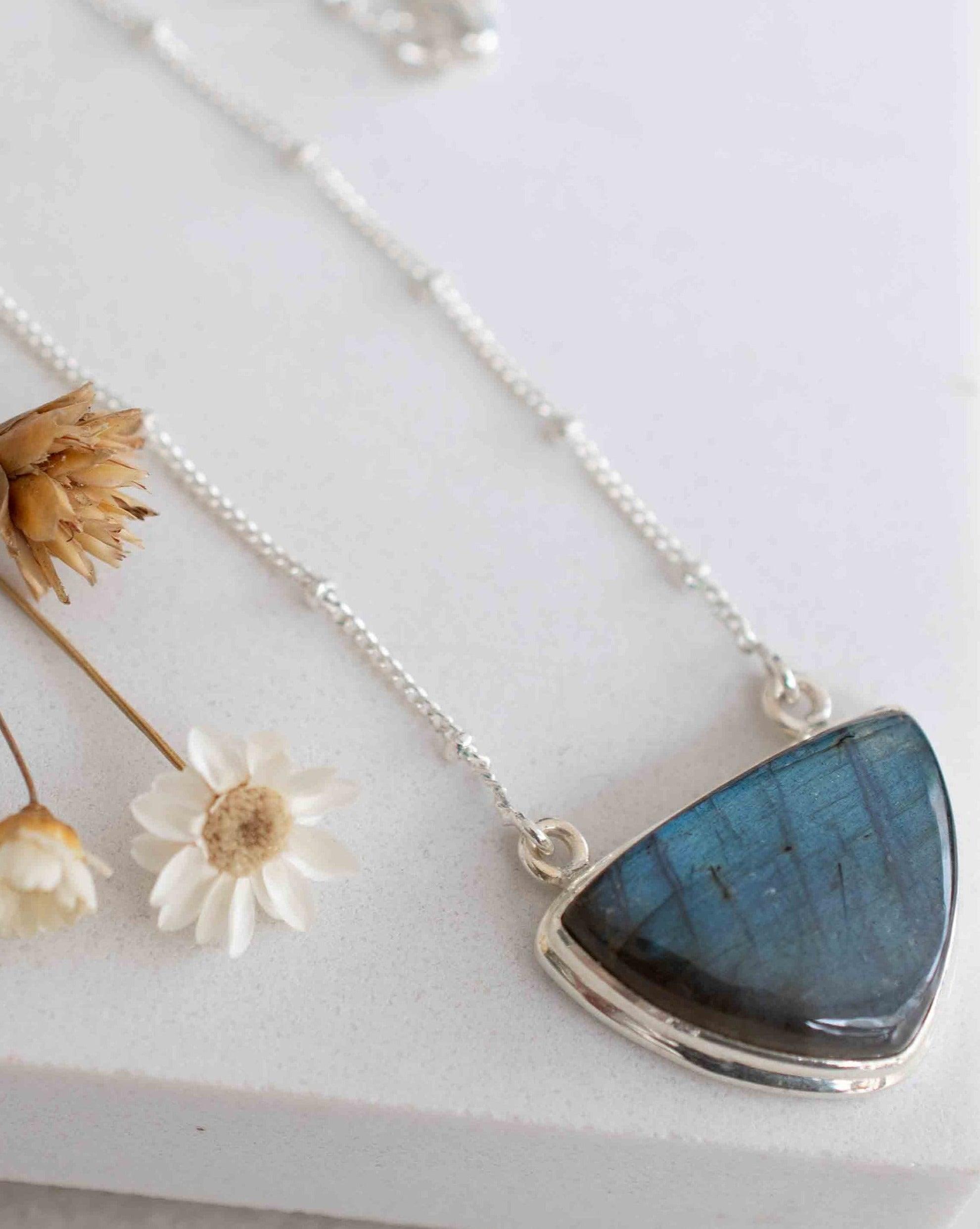 Labradorite half moon Necklace ~ Sterling Silver 925 ~Jewelry ~ Gift For Her ~ Minimalist~ Handmade~ Thin Chain~ Delicate ~Layered ~ MN090