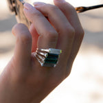 Carine Ring ~ Green Tourmaline Hydro ~ Sterling Silver 925 ~MR231