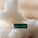 Carine Ring ~ Green Tourmaline Hydro ~ Sterling Silver 925 ~MR231