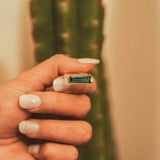 Carine Ring ~ Green Tourmaline Hydro ~ Sterling Silver 925 ~MR231
