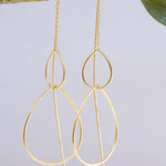 Threader Earrings ~ 18k Gold Plated or Sterling Silver Earrings ~ Tear Drop~ Geometric ~ Handmade ~ Jewelry ~ Gift for her ~ ME027
