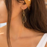Threader Earrings ~ 18k Gold Plated or Sterling Silver Earrings ~ Tear Drop~ Geometric ~ Handmade ~ Jewelry ~ Gift for her ~ ME027