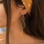 Threader Earrings ~ 18k Gold Plated or Sterling Silver Earrings ~ Tear Drop~ Geometric ~ Handmade ~ Jewelry ~ Gift for her ~ ME027
