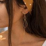 Threader Earrings ~ 18k Gold Plated or Sterling Silver Earrings ~ Tear Drop~ Geometric ~ Handmade ~ Jewelry ~ Gift for her ~ ME027