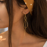 Threader Earrings ~ 18k Gold Plated or Sterling Silver Earrings ~ Tear Drop~ Geometric ~ Handmade ~ Jewelry ~ Gift for her ~ ME027