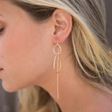 Threader Earrings ~ 18k Gold Plated or Sterling Silver Earrings ~ Tear Drop~ Geometric ~ Handmade ~ Jewelry ~ Gift for her ~ ME027
