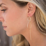 Threader Earrings ~ 18k Gold Plated or Sterling Silver Earrings ~ Tear Drop~ Geometric ~ Handmade ~ Jewelry ~ Gift for her ~ ME027