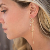 Threader Earrings ~ 18k Gold Plated or Sterling Silver Earrings ~ Tear Drop~ Geometric ~ Handmade ~ Jewelry ~ Gift for her ~ ME027