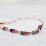 Tourmaline Bracelet ~ Gold Filled or Sterling Silver 925 ~ Handmade ~ Hippie ~Bohemian ~Jewelry ~Stackable MB016