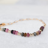 Tourmaline Bracelet ~ Gold Filled or Sterling Silver 925 ~ Handmade ~ Hippie ~Bohemian ~Jewelry ~Stackable MB016