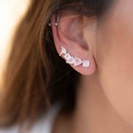 Rose Quartz Ear Climber Earrings ~ Sterling Silver 925 ~ Stud ~ Jewelry ~ Natural ~ Minimalist Everyday ~ Gift for Her ~ Boho~Hippie~ ME168