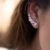 Rose Quartz Ear Climber Earrings ~ Sterling Silver 925 ~ Stud ~ Jewelry ~ Natural ~ Minimalist Everyday ~ Gift for Her ~ Boho~Hippie~ ME168