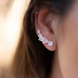 Rose Quartz Ear Climber Earrings ~ Sterling Silver 925 ~ Stud ~ Jewelry ~ Natural ~ Minimalist Everyday ~ Gift for Her ~ Boho~Hippie~ ME168