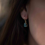 Copper Turquoise Tear Drop Earrings ~ Jewelry ~ 18k Gold Plated ~ Natural ~ Minimalist Everyday ~ Gift for Her ~ Boho ~ Hippie ~ ME189