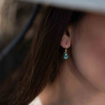 Copper Turquoise Tear Drop Earrings ~ Jewelry ~ 18k Gold Plated ~ Natural ~ Minimalist Everyday ~ Gift for Her ~ Boho ~ Hippie ~ ME189