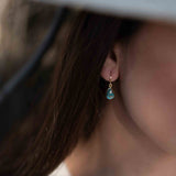 Copper Turquoise Tear Drop Earrings ~ Jewelry ~ 18k Gold Plated ~ Natural ~ Minimalist Everyday ~ Gift for Her ~ Boho ~ Hippie ~ ME189