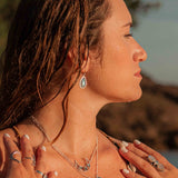 Labradorite Half Moon Necklace ~ Sterling Silver 925 ~Jewelry ~ Beaded Chain ~ Minimalist~ Handmade~ Thin Chain~ Delicate ~Layered~MN072