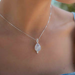 Turquoise, Larimar, Labradorite and Moonstone Tear Drop Necklace ~ Sterling Silver ~ Charm ~ Layered ~ minimalist ~ delicate MN167