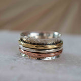 Meditation Ring ~ Spinner Ring~ Spinning ~ Yoga~ Anxiety ~ Anti Stress ~ Thin Band ~ Sterling Silver 925 ~Handmade ~Copper ~Bronze ~MS029
