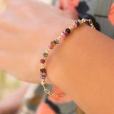 Tourmaline Bracelet ~ Gold Filled or Sterling Silver 925 ~ Handmade ~ Hippie ~Bohemian ~Jewelry ~Stackable MB016
